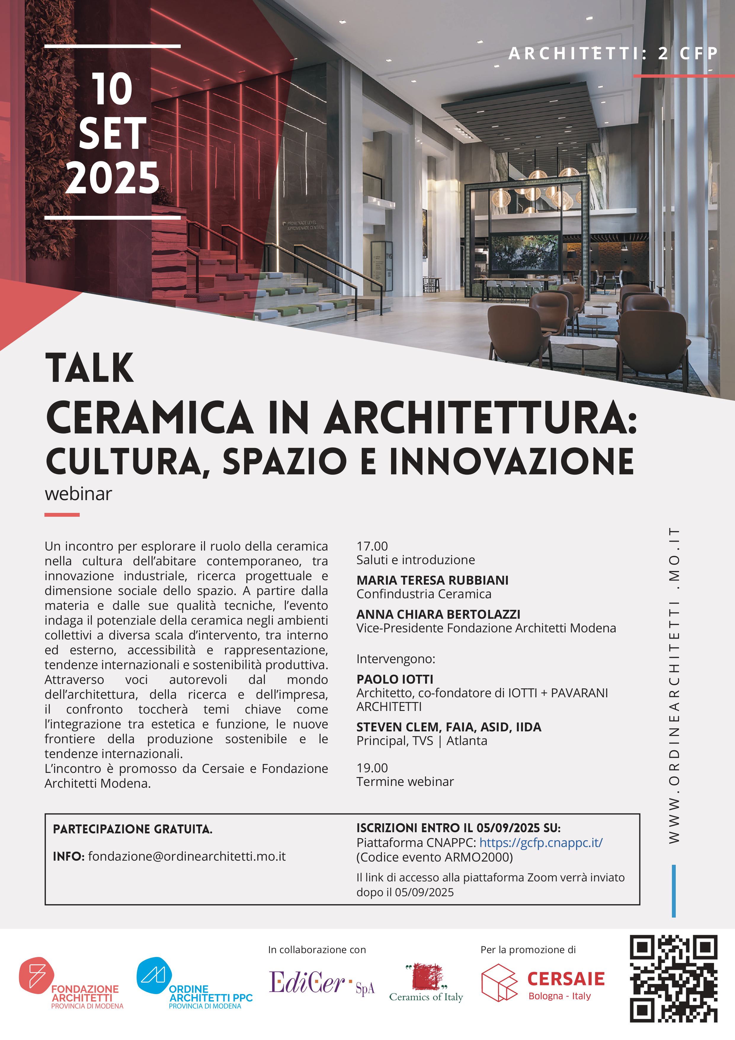 Locandina invito al webinar